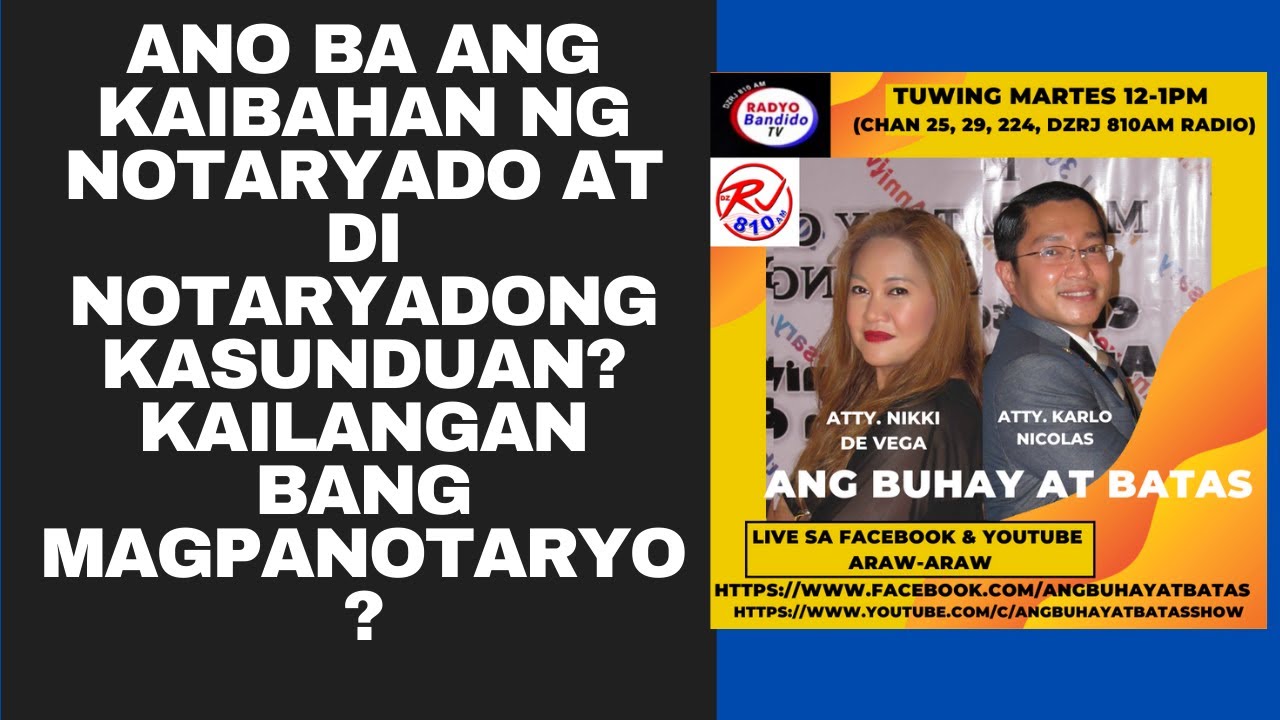 ANO BA ANG KAIBAHAN NG NOTARYADO AT DI NOTARYADONG KASUNDUAN? KAILANGAN BANG MAGPANOTARYO?
