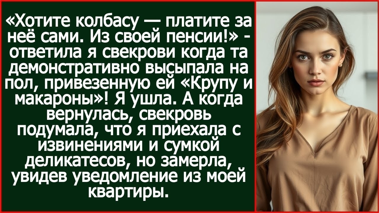 Хотите колбасу_ Платите за неё сами. Из своей пенсии! Ответила я свекрови