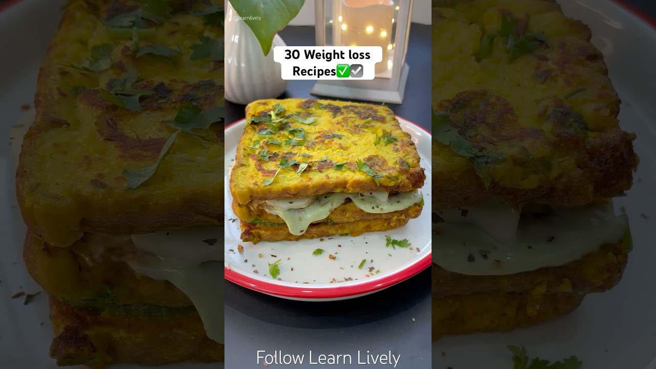 17/30 Weight loss Recipes | Dahi Toast Layer Sandwich with Green Chutney Recipe #breakfast #sandwich