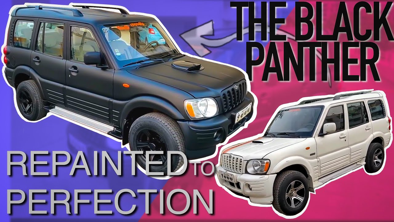 How to change Color of your Car? Old Scorpio repainted in Matte Black | Brotomotiv Pune