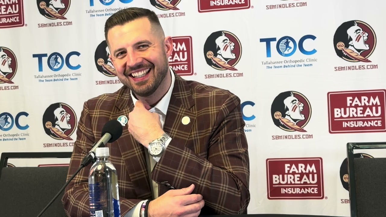 FSU Basketball | Luke Loucks talks loss to Miami, getting beat up down low