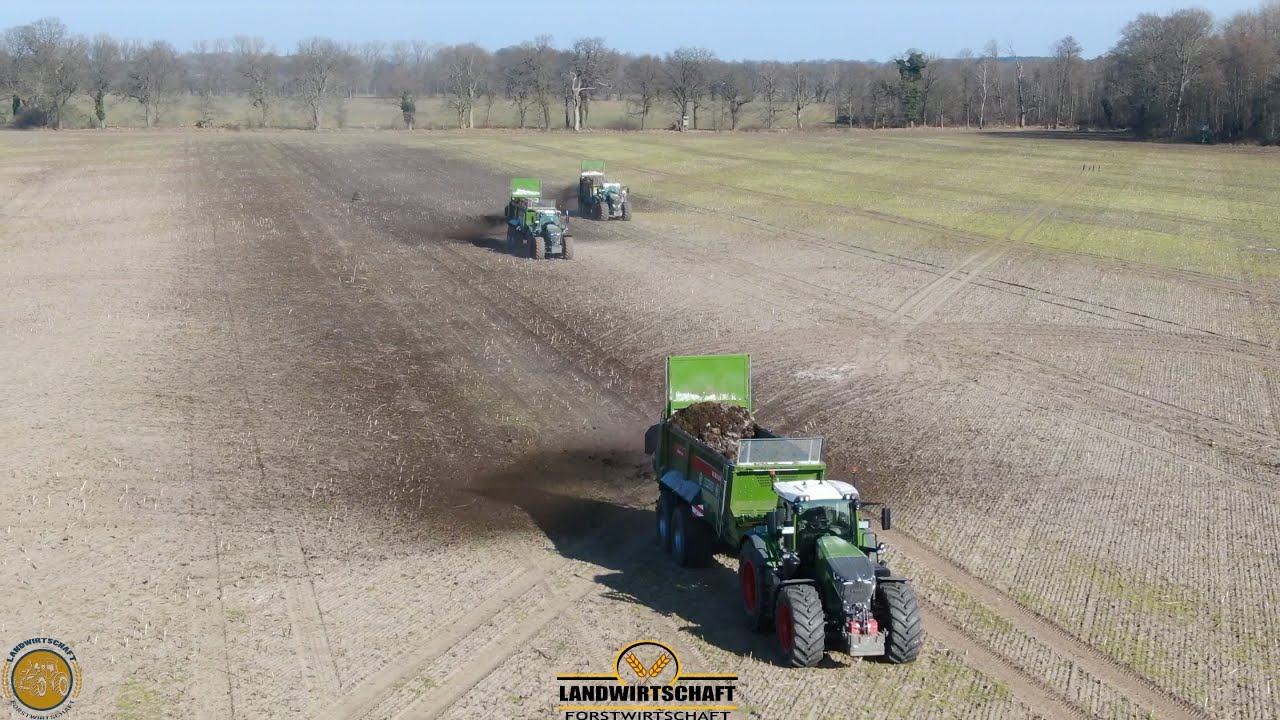 Alle 3 Hintereinander! Lohnauftrag Miststreuen Großeinsatz Düngung 2025 LU Hamester Fendt Traktoren