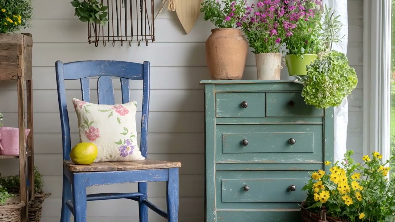 From Junk to Jewel | DIY Repurposed Furniture in Farmhouse Blues & Garden Greens