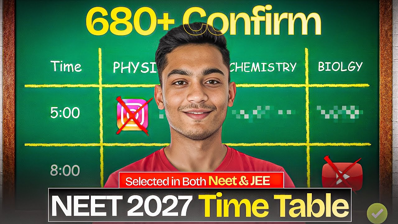 NEET 2027 Time Table 🔥 | 680+ Confirm Strategy | Selected in NEET & JEE