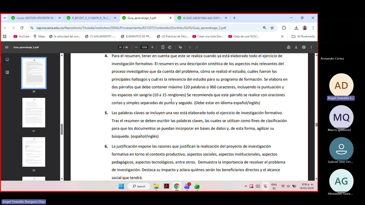 Sesión 19 de Febrero  Investigación