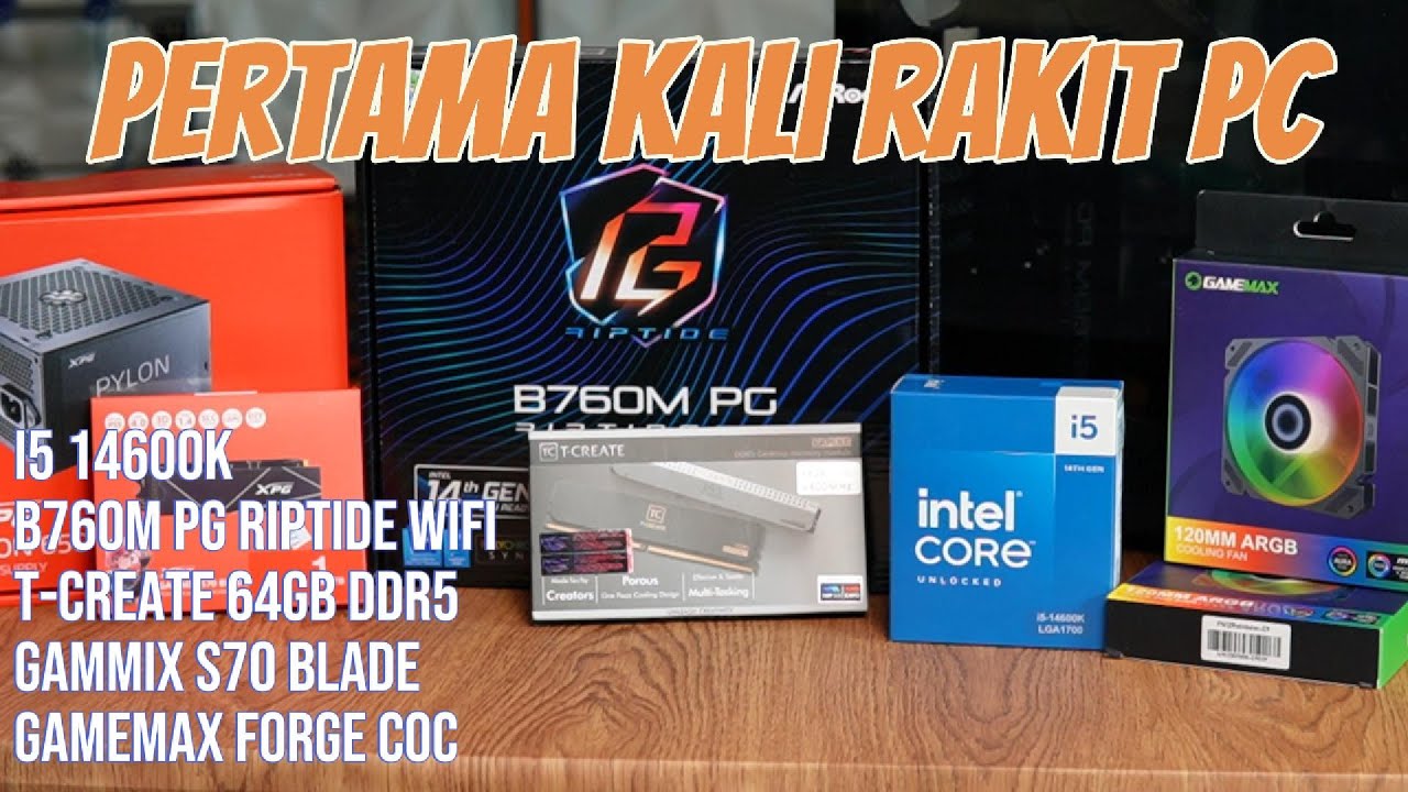 RAKIT PC UNTUK VIDEO EDITING! . i5 14600k Asrock b760m pg riptide wifi DDR5 64GB gamemax dual tower