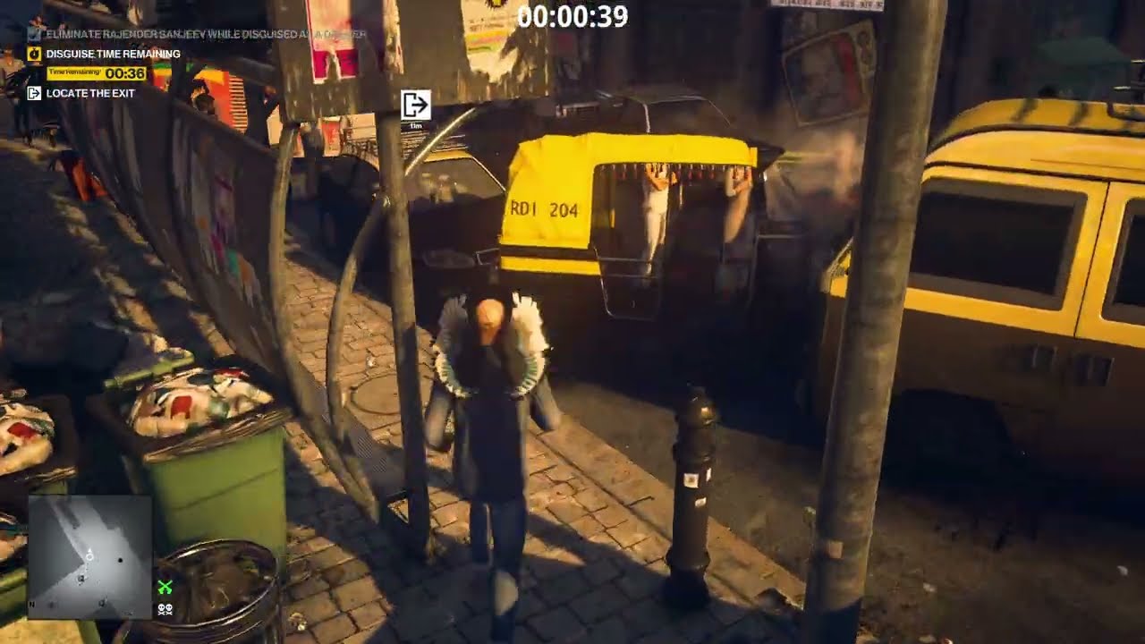 Hitman Escalation Speedrun - The Chameleon Anonymity Lvl 1 - 39 seconds