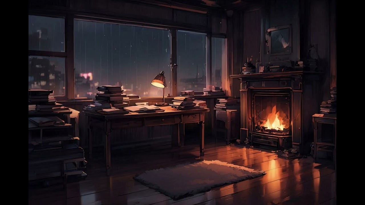 🔥 Fireplace Lofi to Study Until Midnight