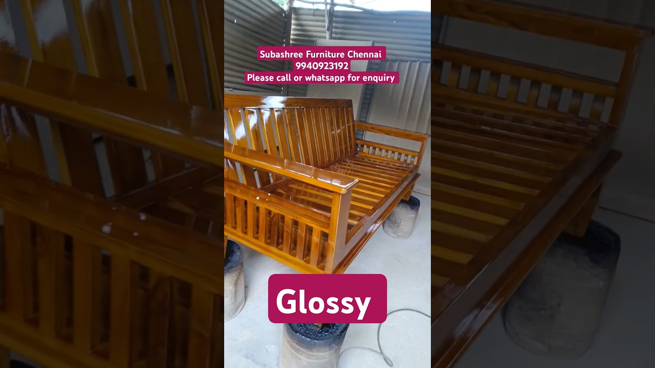 Teak wood sofa glossy polish