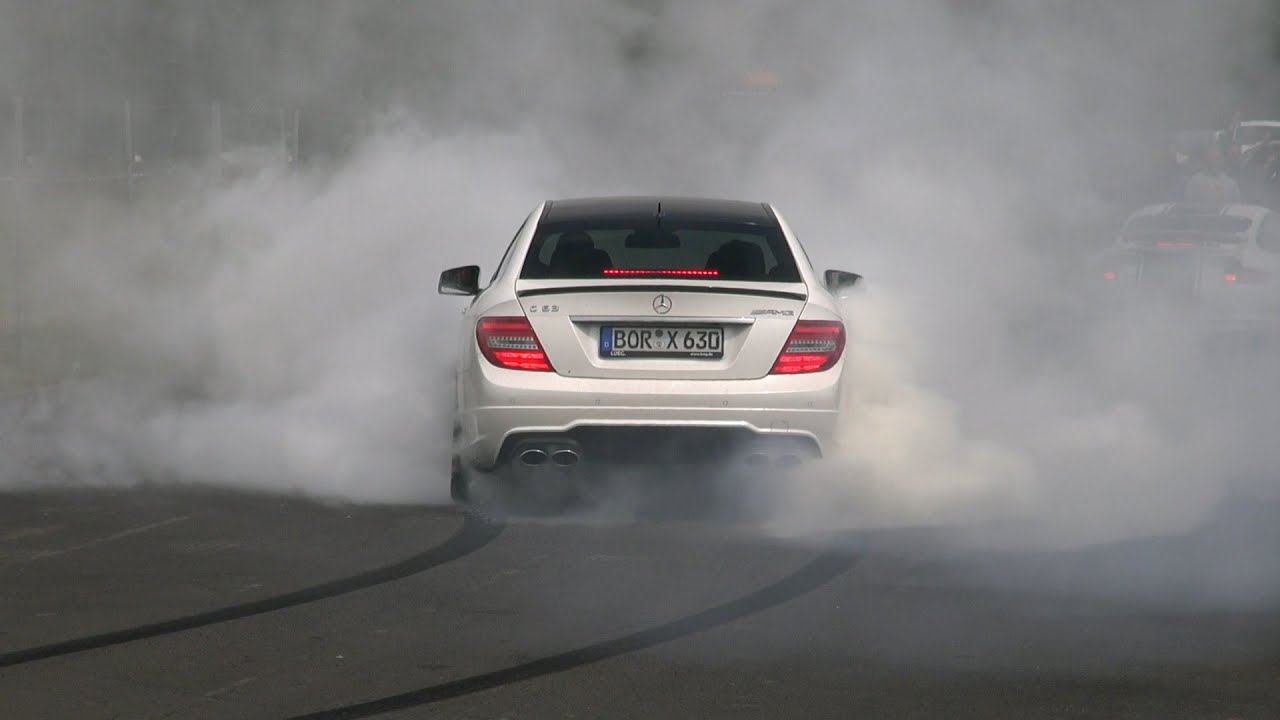MASSIVE BURNOUT 600HP Wimmer Performance Mercedes C63 AMG Coupe!