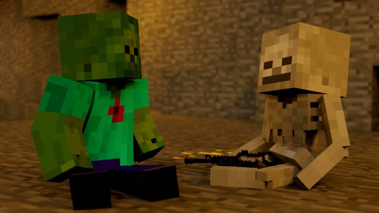 SkeleGUN & ZOMBIE - Minecraft Animation