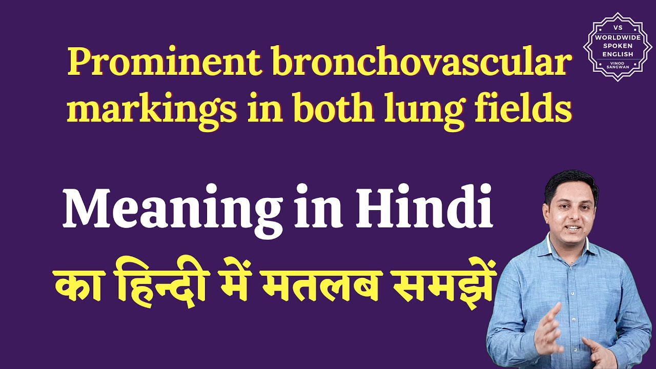 Prominent bronchovascular markings in both lung fields meaning in Hindi |  English to hindi