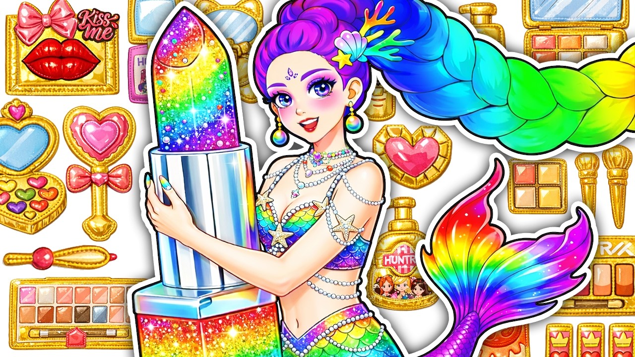 🌸Поделки из бумаги🌸KPOP Охотники на демонов: пара Руми и Джину, красочная золотая семейная коллек...