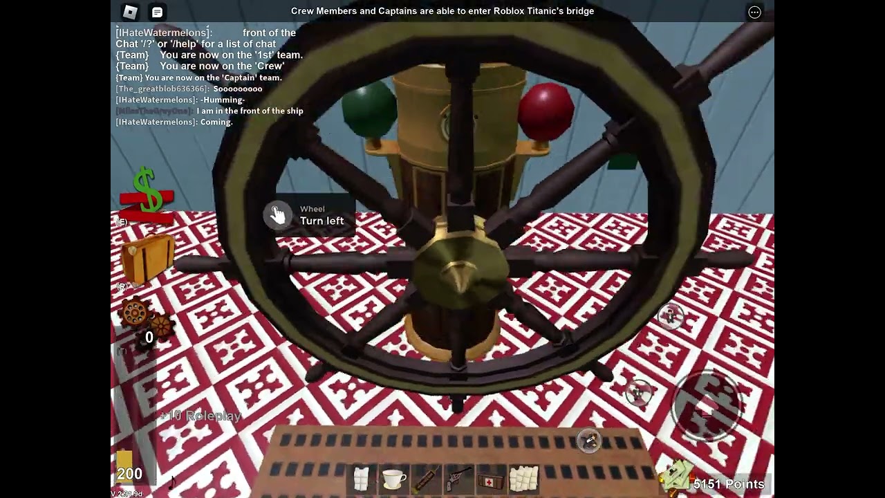 Playing Roblox titanic