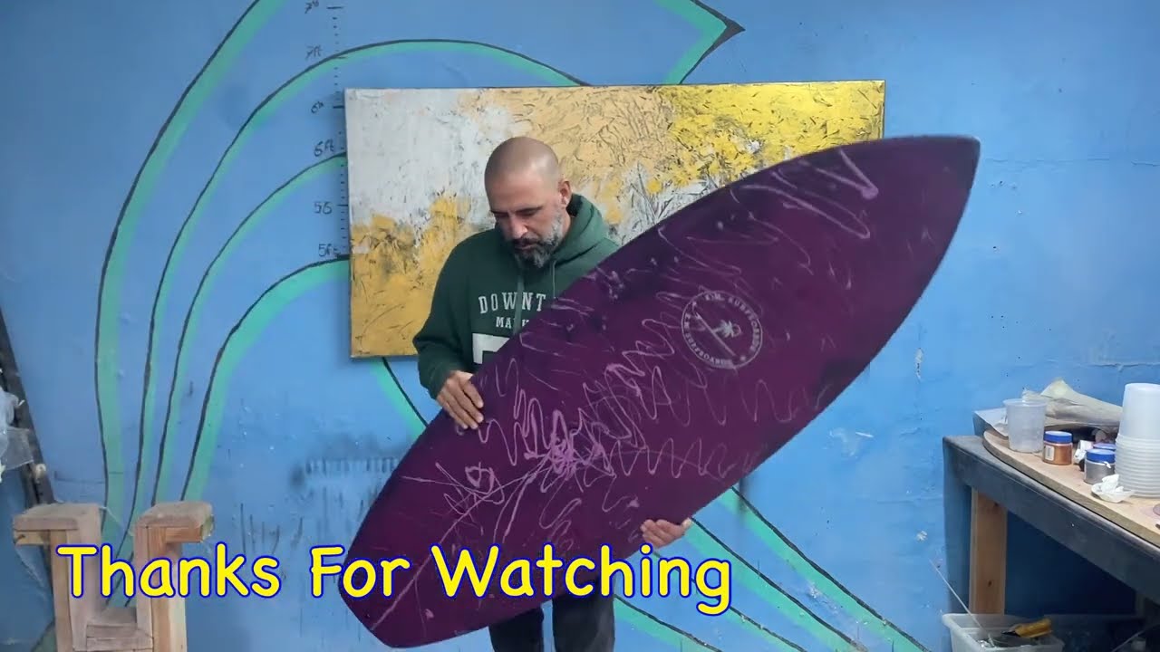 6’4 Full carbon Fiber Shortboard Surfboard Glassing and Finishing Process