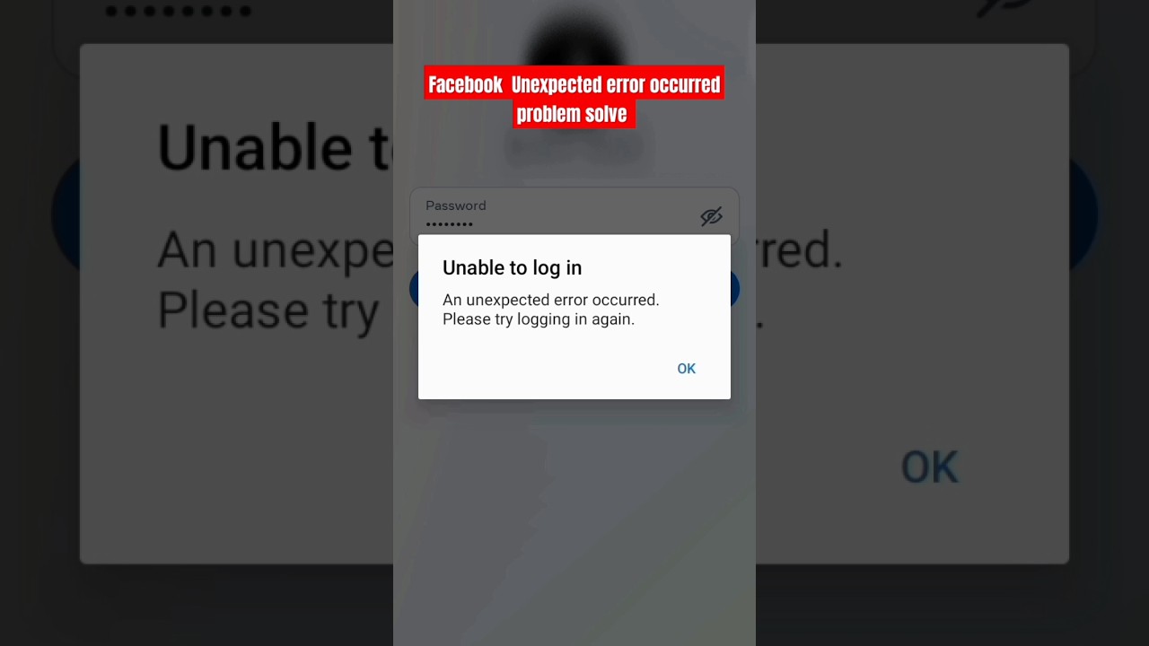 Facebook  Unexpected error occurred problem solve | #facebook #facebookproblemsolve