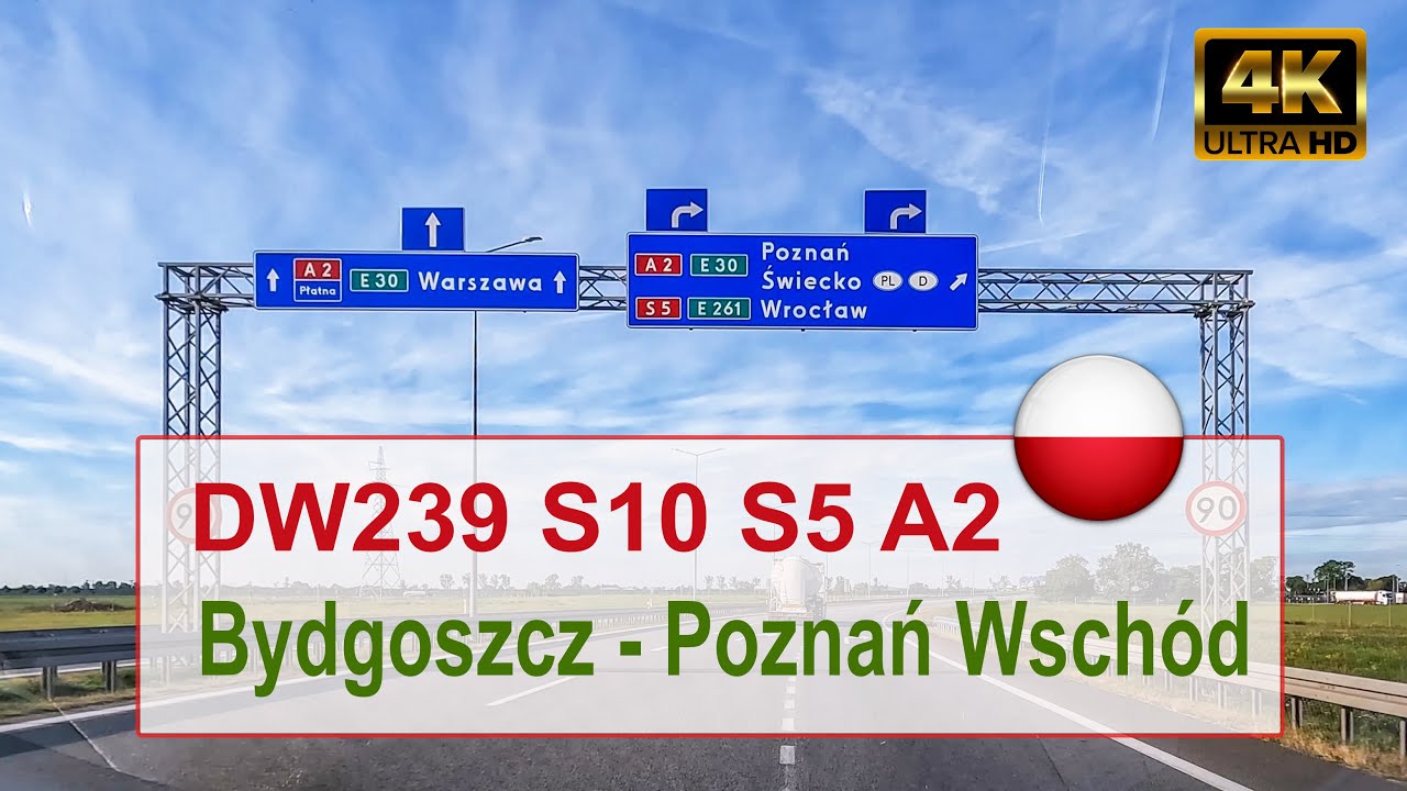 🇵🇱 Driving in Poland - Bydgoszcz to Poznań Wschód junction.
