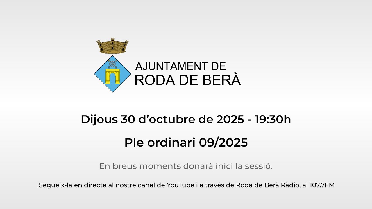 Ple ordinari 09/2025, del 30 d'octubre de 2025