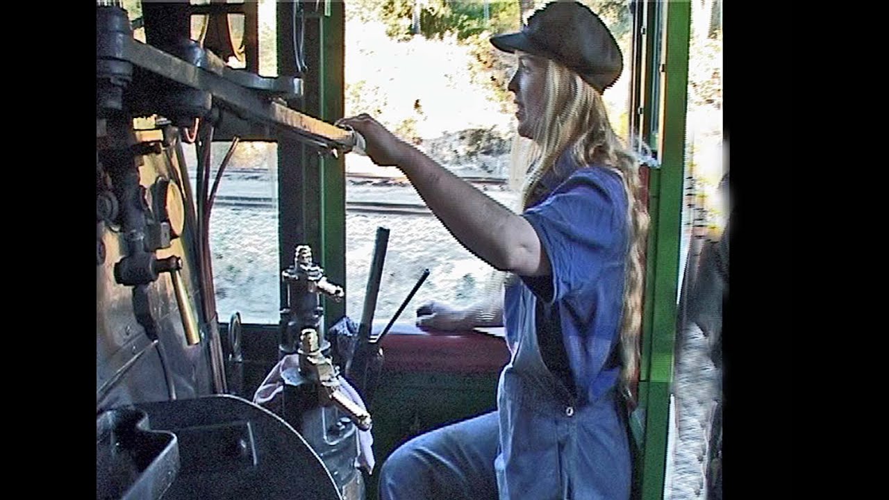 Woman of Steam. Simone driving at Zig Zag Rly, 2005.
