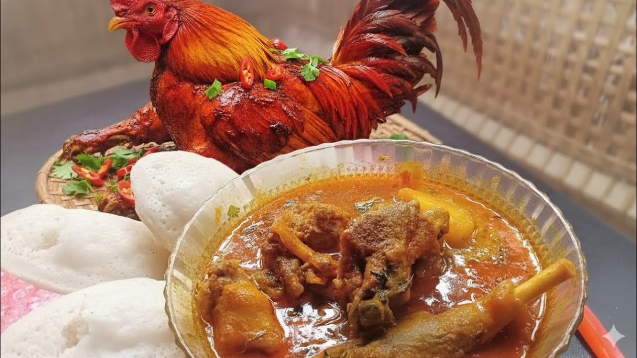 সেরা স্বাদে দেশী মোরগের মাংস ভুনা ও চিতই পিঠার রেসিপি। 