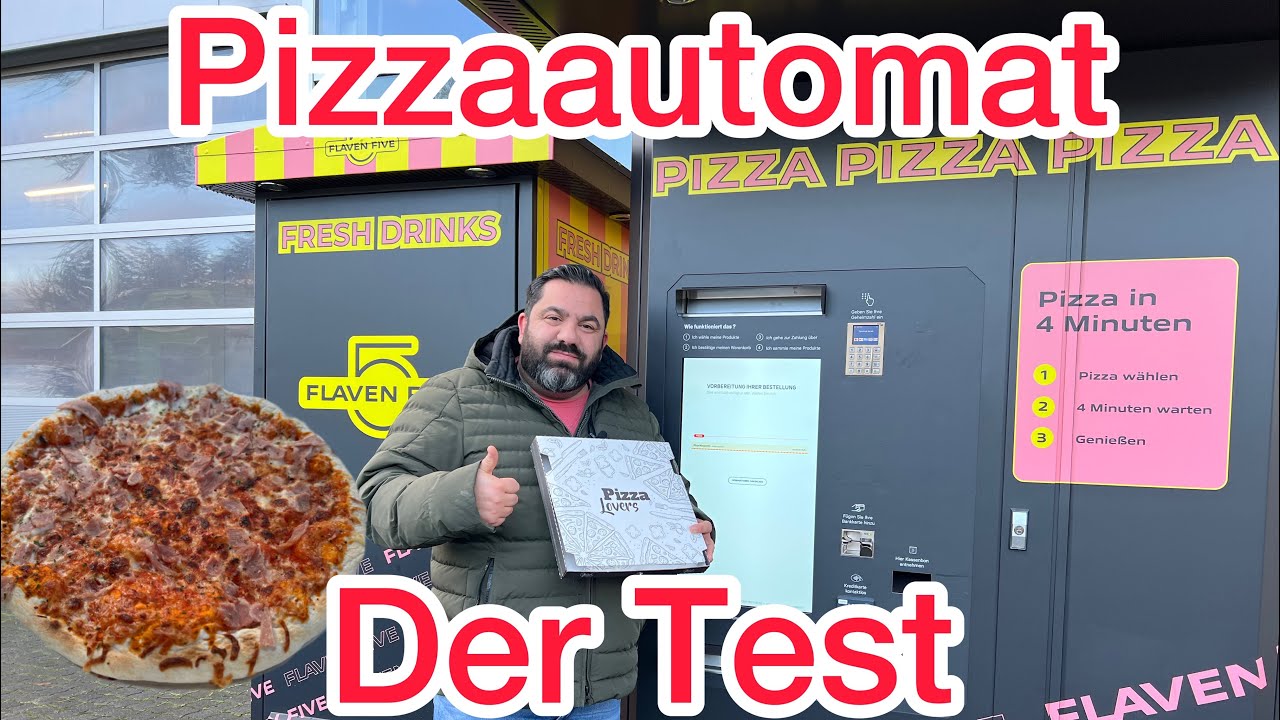Pizzaautomaten getestet, ob das schmeckt?