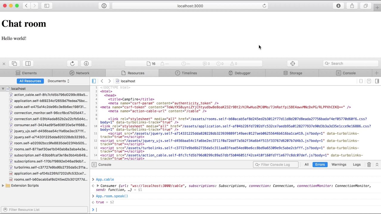 Rails 5: Action Cable demo