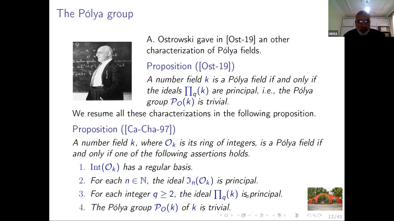 On some Pólya fields, by Prof. Abdelkader Zekhnini
