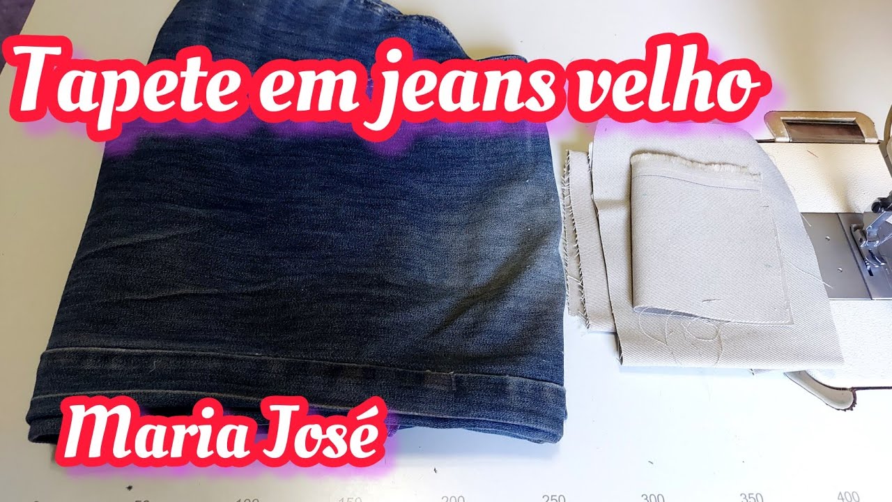 TEM CALÇA JEANS VELHA ?   VAMOS FAZER UM LINDO TAPETE REAPROVEITANDO JEANS 💥