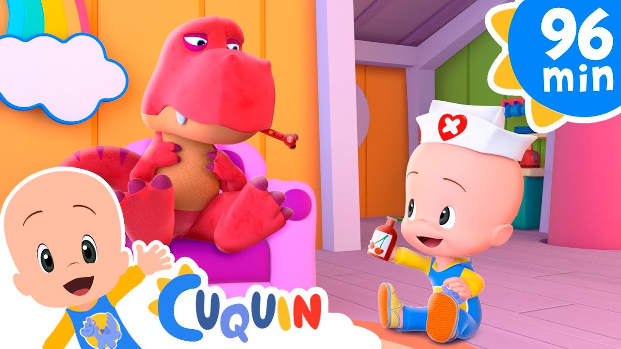 Little Dinosaur is Sick 🦖🤒 and more Nursery Rhymes by Cleo and Cuquin | Children Songs
