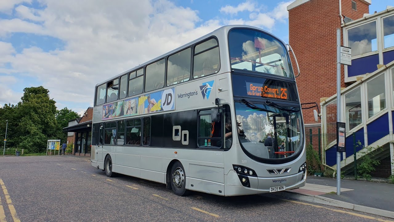 FLOORED!! Warringtons Own Buses Volvo B9TL/Wright Eclipse Gemini 2 320/DK09NRN - Route 25