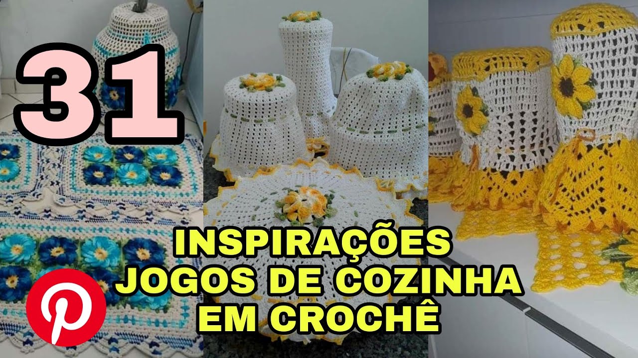 31 IDÉIAS DE JOGOS DE COZINHA EM CROCHÊ!Inspiração