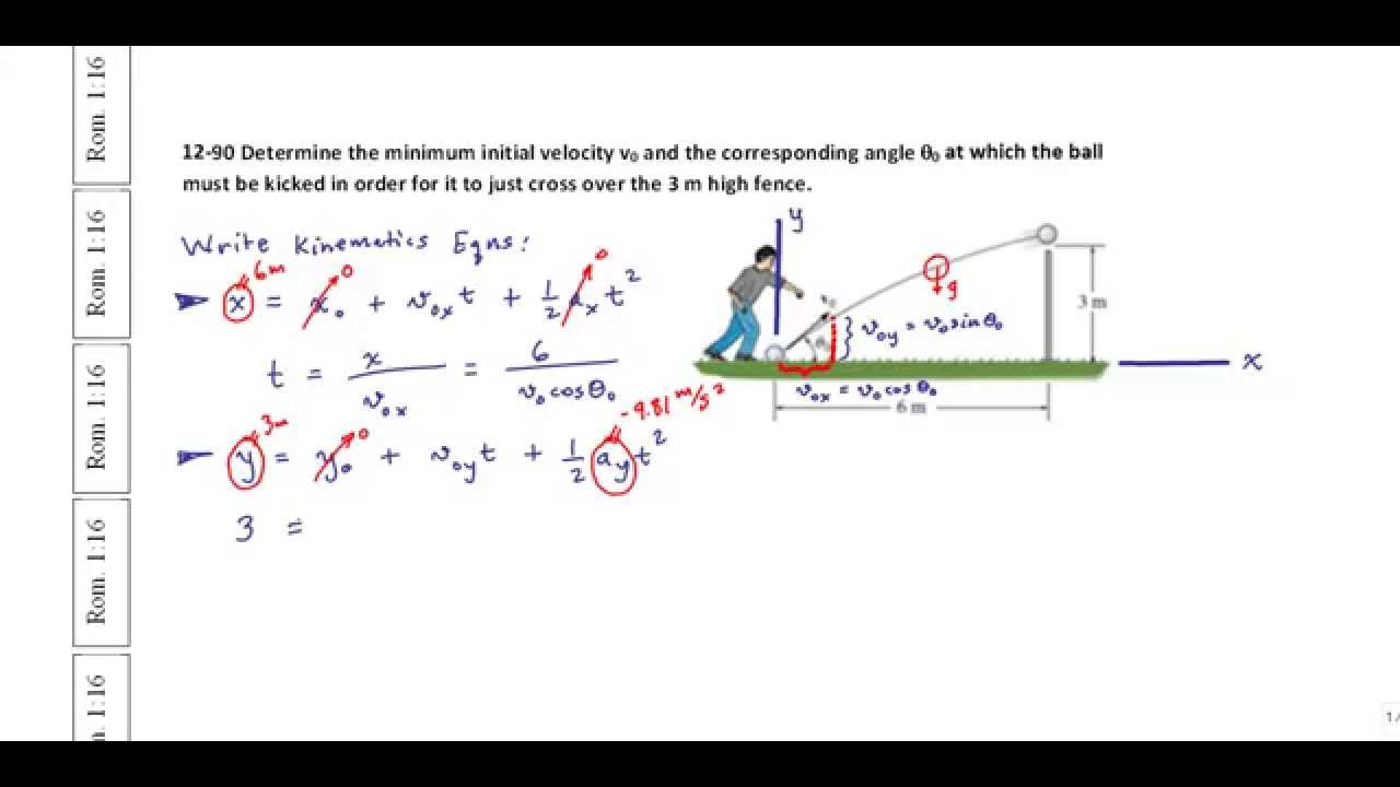 Dynamics Problem 12-90 (p. 48) from Hibbeler 13th Ed