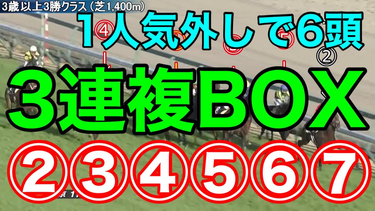 【競馬検証】②〜⑦人気の6頭で3連複BOX！
