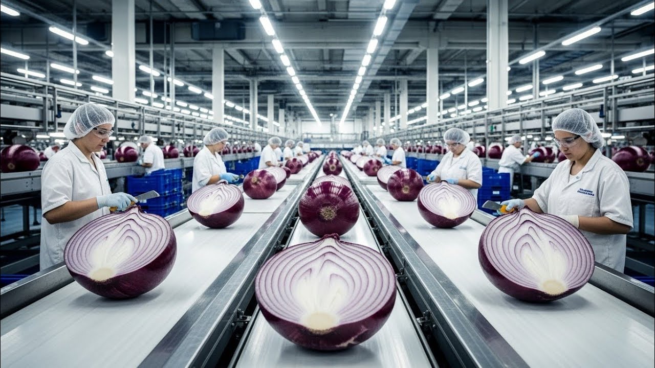 Inside the US Onion Factory–Full Process How Million-Dollar Powders Are Made