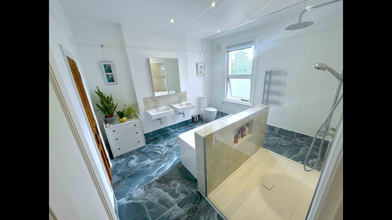 🛁 Bathroom and Wetroom Makeover in Dulwich. #luxuryhome #luxurybathrooms #interiorinspo #floortiles