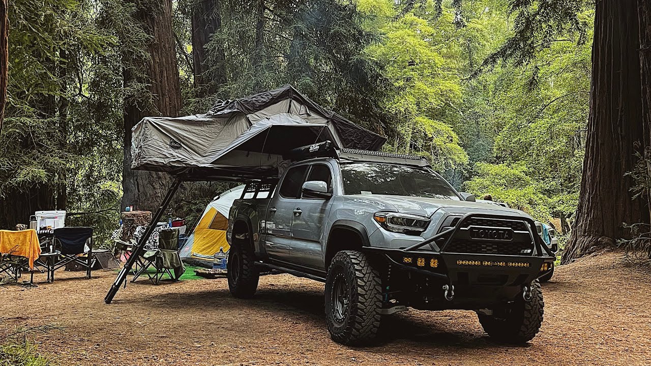 BIG SUR CAMPING TRIP! 3RD GEN TACOMA WITH CVT MT RAINIER ROOF TOP TENT!