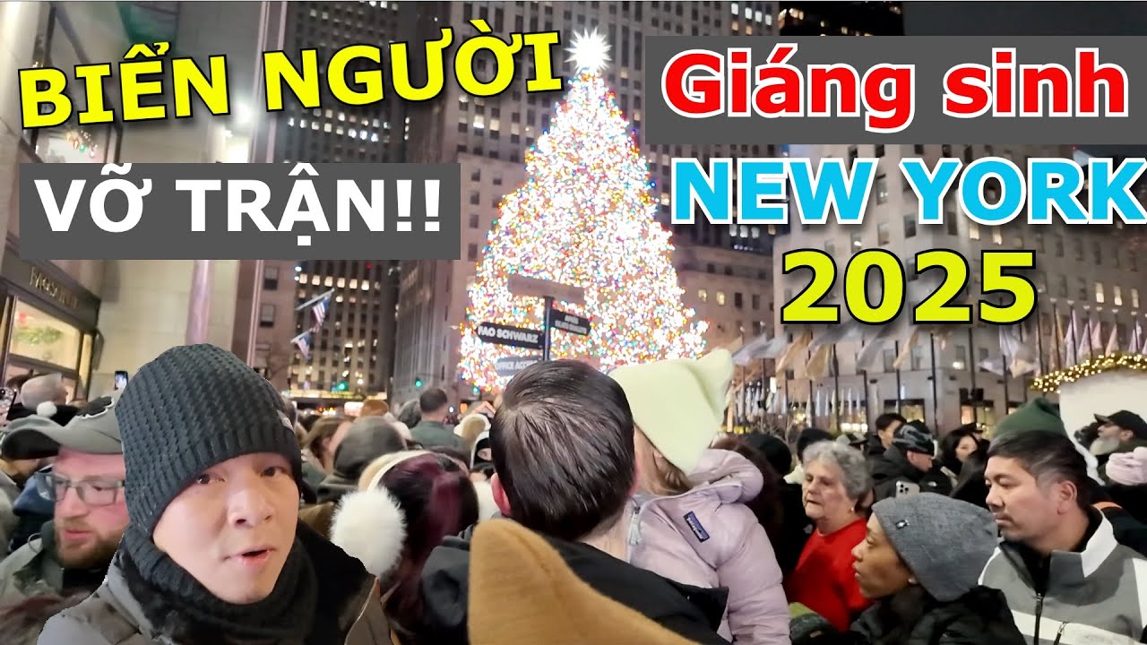BIỂN NGƯỜI TỪ KHẮP NƠI TRÊN THẾ GIỚI ĐỔ VỀ ĐÓN GIÁNG SINH Ở NEW YORK - TP RỰC RỠ NHẤT THẾ GIỚI
