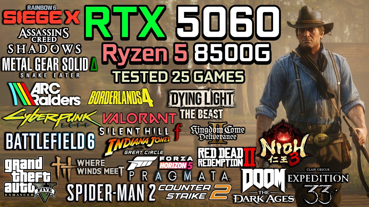 RTX 5060 + Ryzen 5 8500G : Test in 25 Games - Gaming Test in 2026