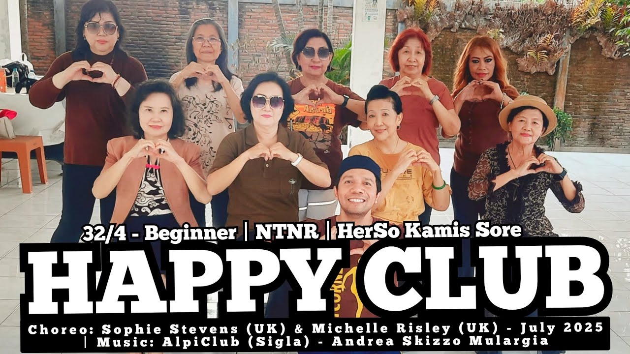 Happy Club Line Dance | Beginner | Sophie Stevens (UK) & Michelle Risley (UK) - July 2025