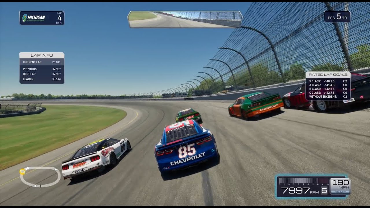 3 Wide Finish NASCAR 25 Michigan Online Sprint