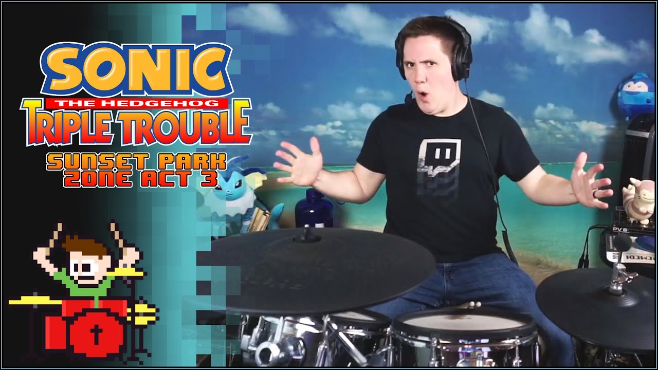 Sonic the Hedgehog: Triple Trouble - Sunset Park Zone Act 3 On Drums!