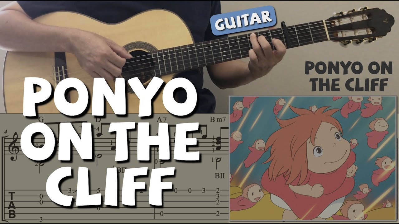 Ponyo on the Cliff / 崖の上のポニョ (Guitar) [Notation + TAB]
