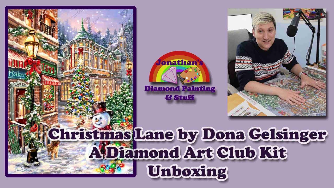 Christmas Lane by Dona Gelsinger | A Diamond Art Club Kit | Diamond Painting Unboxing