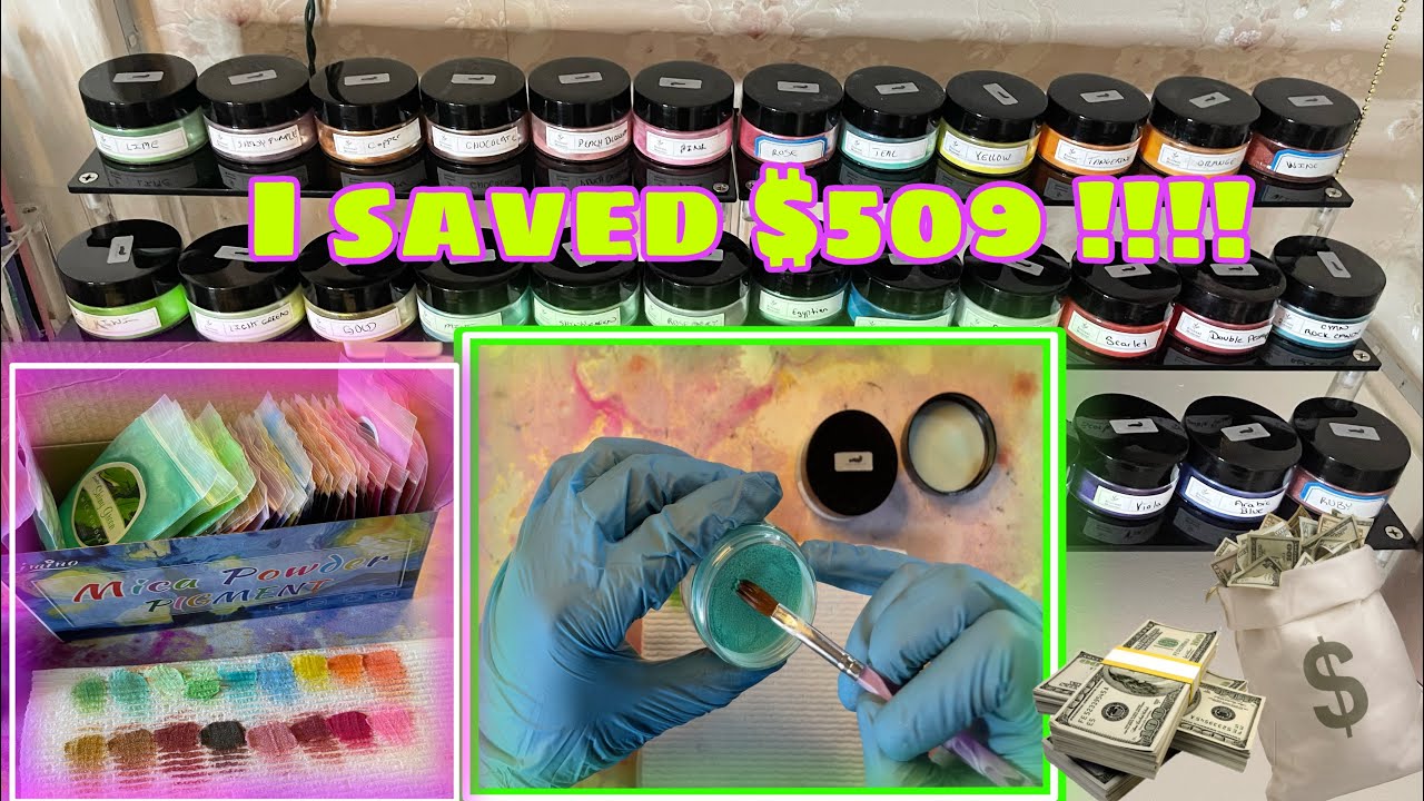 Making custom acrylic powders | Mica Powder | I saved so much money 🤑| For Beginners