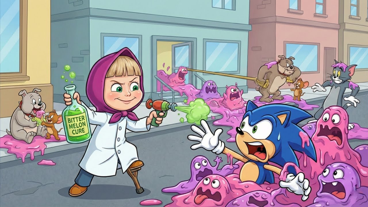 When Sonic betrays his friend, Masha and Tyke team up to stop the Slime Monster! | Fanmade