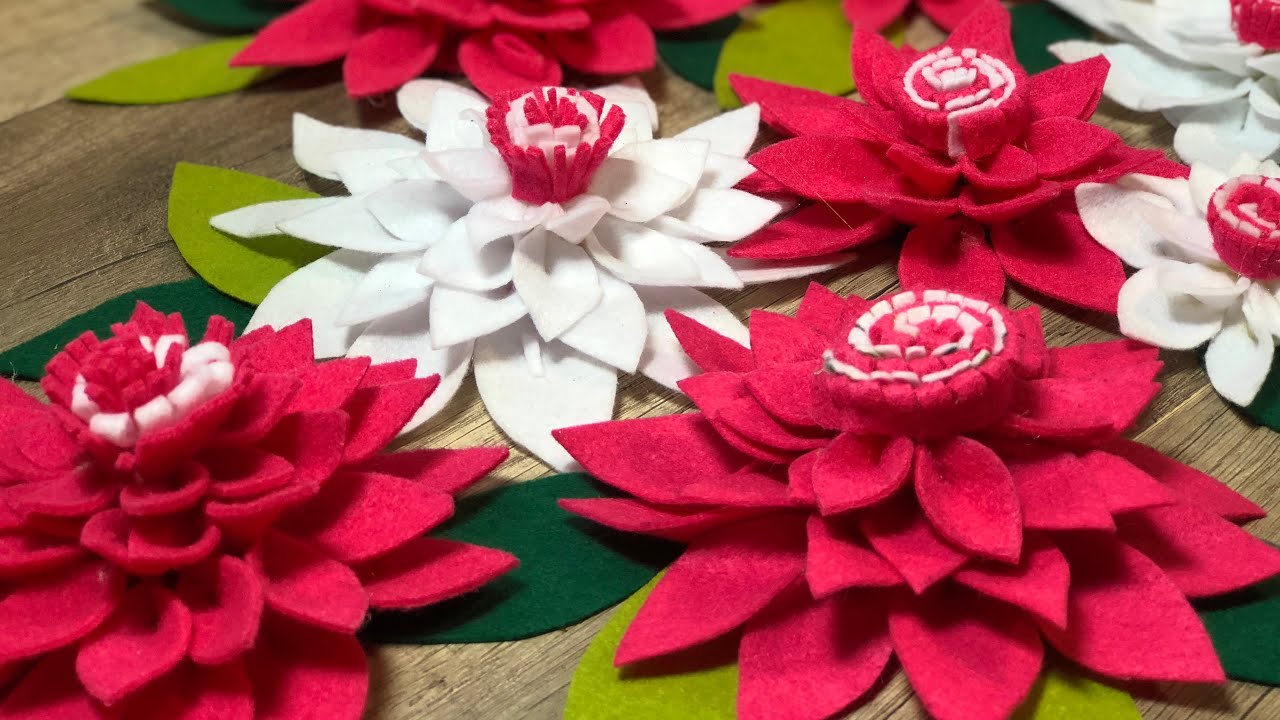 Easy Diy how to make   felt flowers tutorial come realizzare fiori in feltro pannolenci senza cucire
