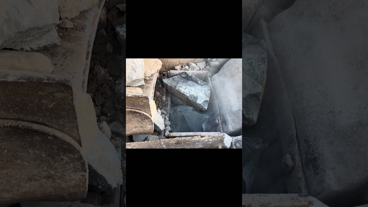 Stones Falling into Aggregate | Heavy Crusher in Action
