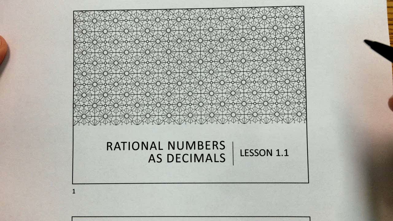 Pre-Algebra Lesson 1.1 - Rational Numbers as Decimals
