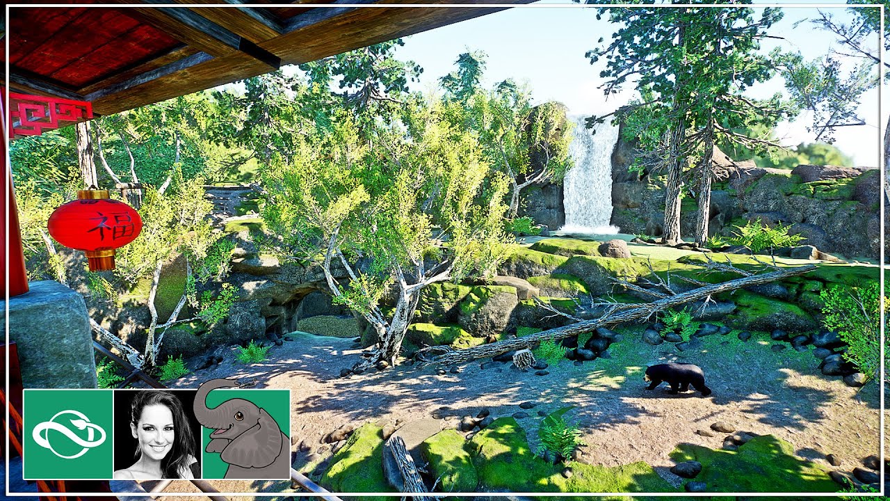 🐘 Sun Bear habitat, waterfall & cave viewing | City Zoo | Planet Zoo |