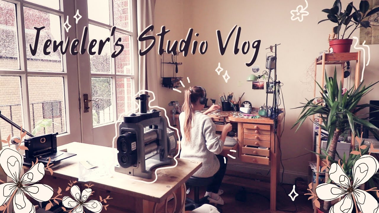STUDIO VLOG: how I make jewelry collection; bezels, photos, social media. Handmade business